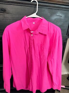Classic women’s Button-Up Shirt in Hot Pink